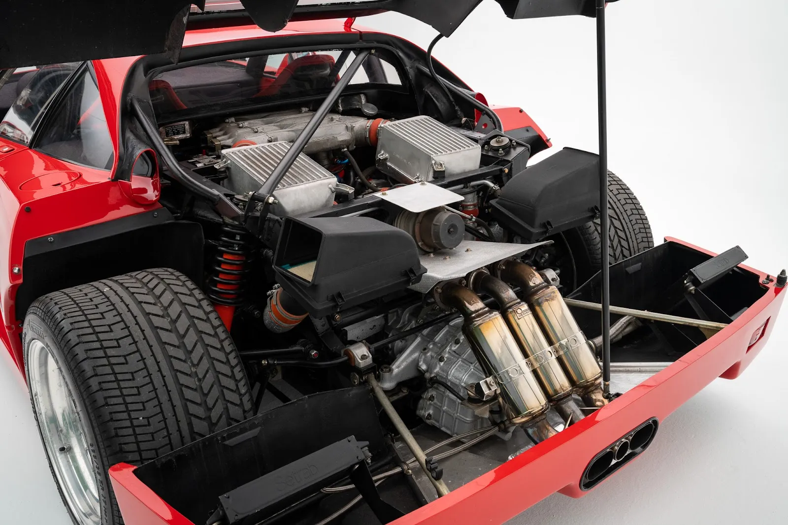 Ferrari F40 twin-turbo V8 engine bay