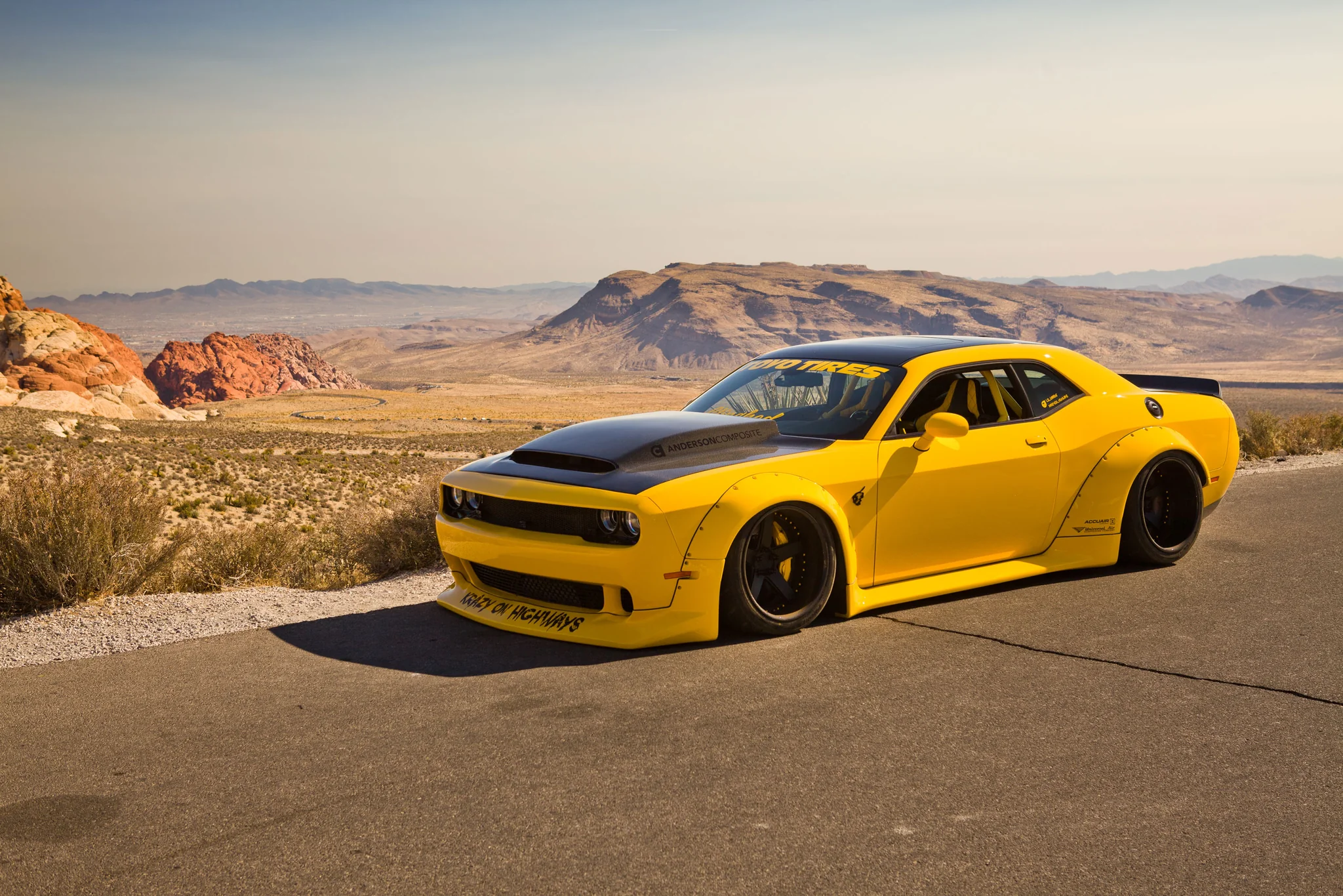 Clinched widebody fender flares Dodge Challenger Hellcat ABS plastic Charlotte North Carolina