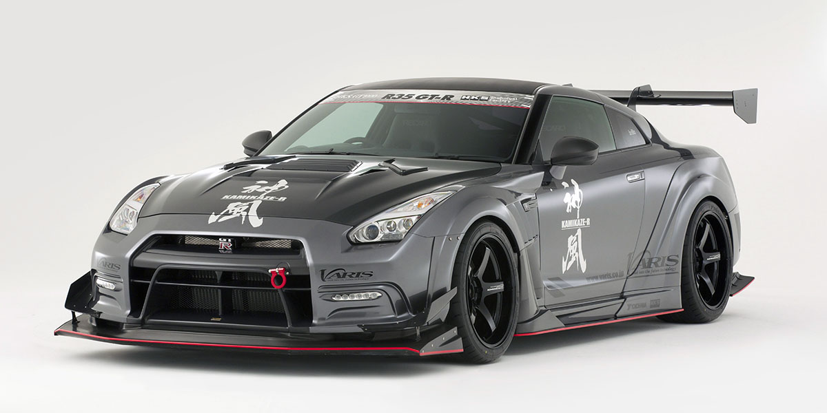 Varis KAMIKAZE GT-R widebody carbon fiber aerodynamics kit Super GT derived